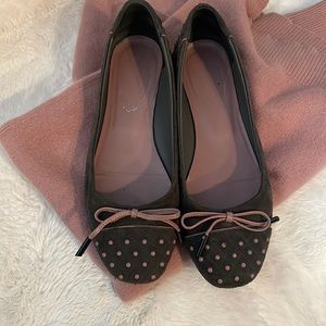 Tod's Gray Quilted Suede and Pink Patent Leather Dew Ballet Flats Driving Shoes